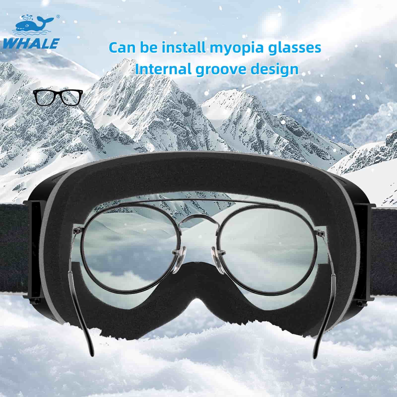 Magnetic lens ski goggles