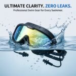 WHALE 8800 anti-fog adult swim goggles with panoramic lens