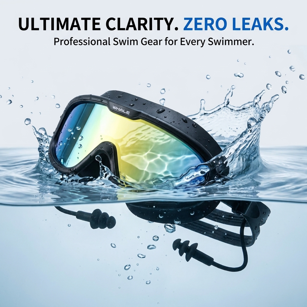 WHALE 8800 anti-fog panoramic swim goggles