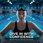 Adult swimmer wearing WHALE 8800 goggles for training