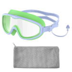 WHALE 9000 CF-9002 periwinkle and green kids swim goggles