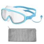 WHALE 9000 CF-9005 aqua and clear kids swim goggles