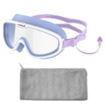 WHALE 9000 CF-900A white periwinkle and lavender kids swim goggles